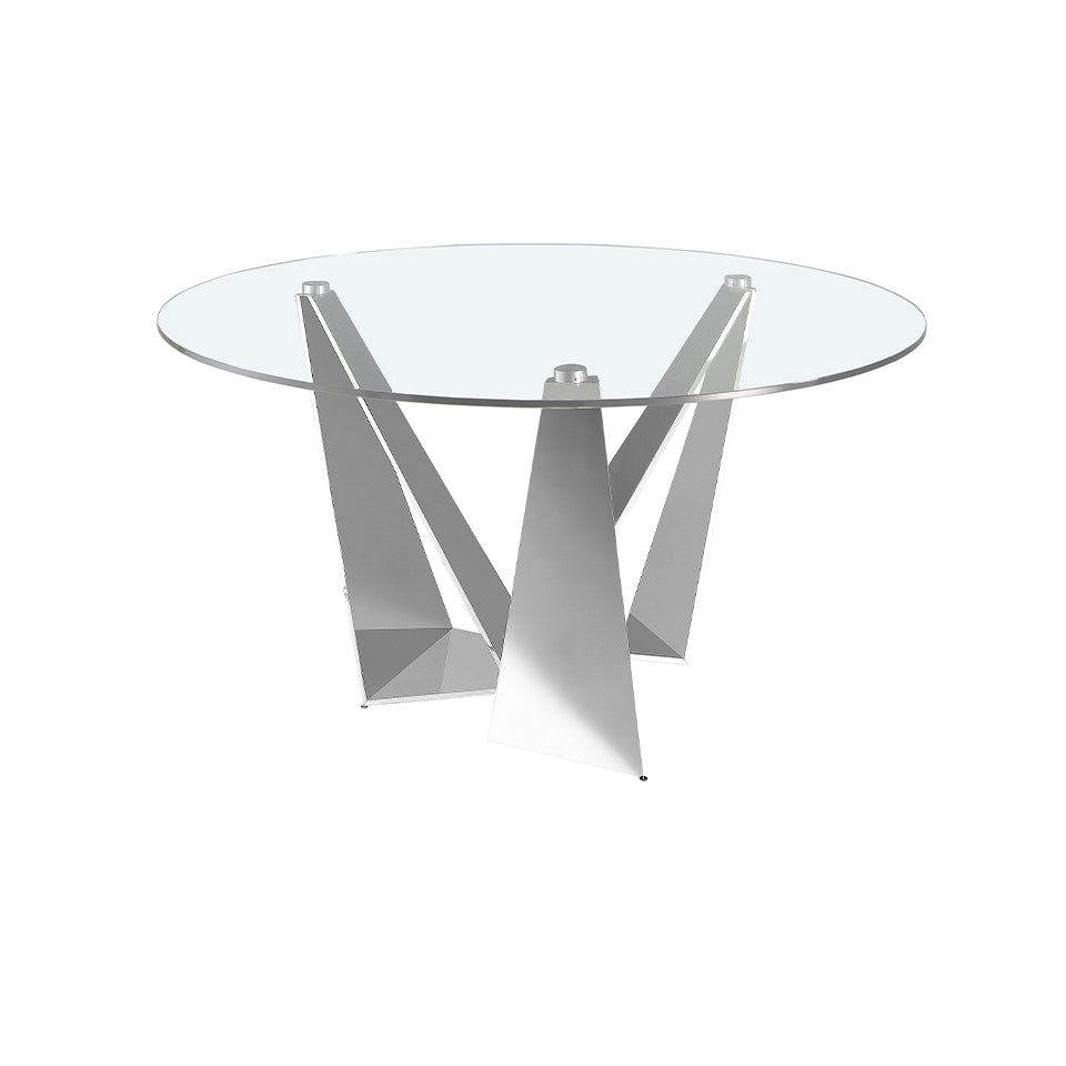 Masa de Dining Rotunda cu Blat din Sticla Angel Cerda