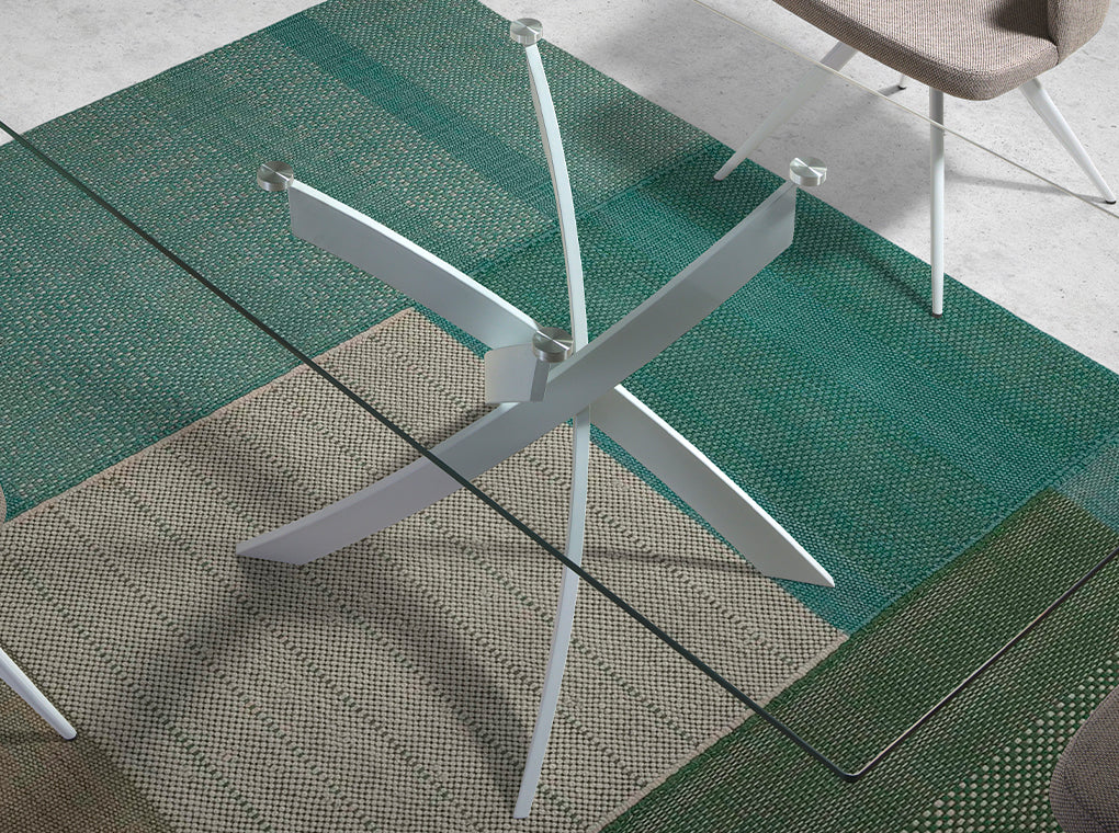 Masa Dining din Sticla cu Picioare din Otel 150 cm Angel Cerda