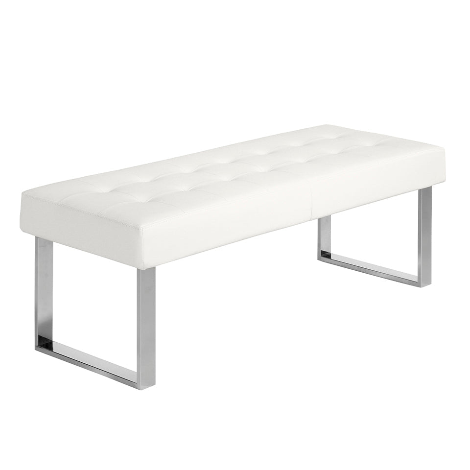 Bancheta alb din eco-piele cu design modern Angel Cerda