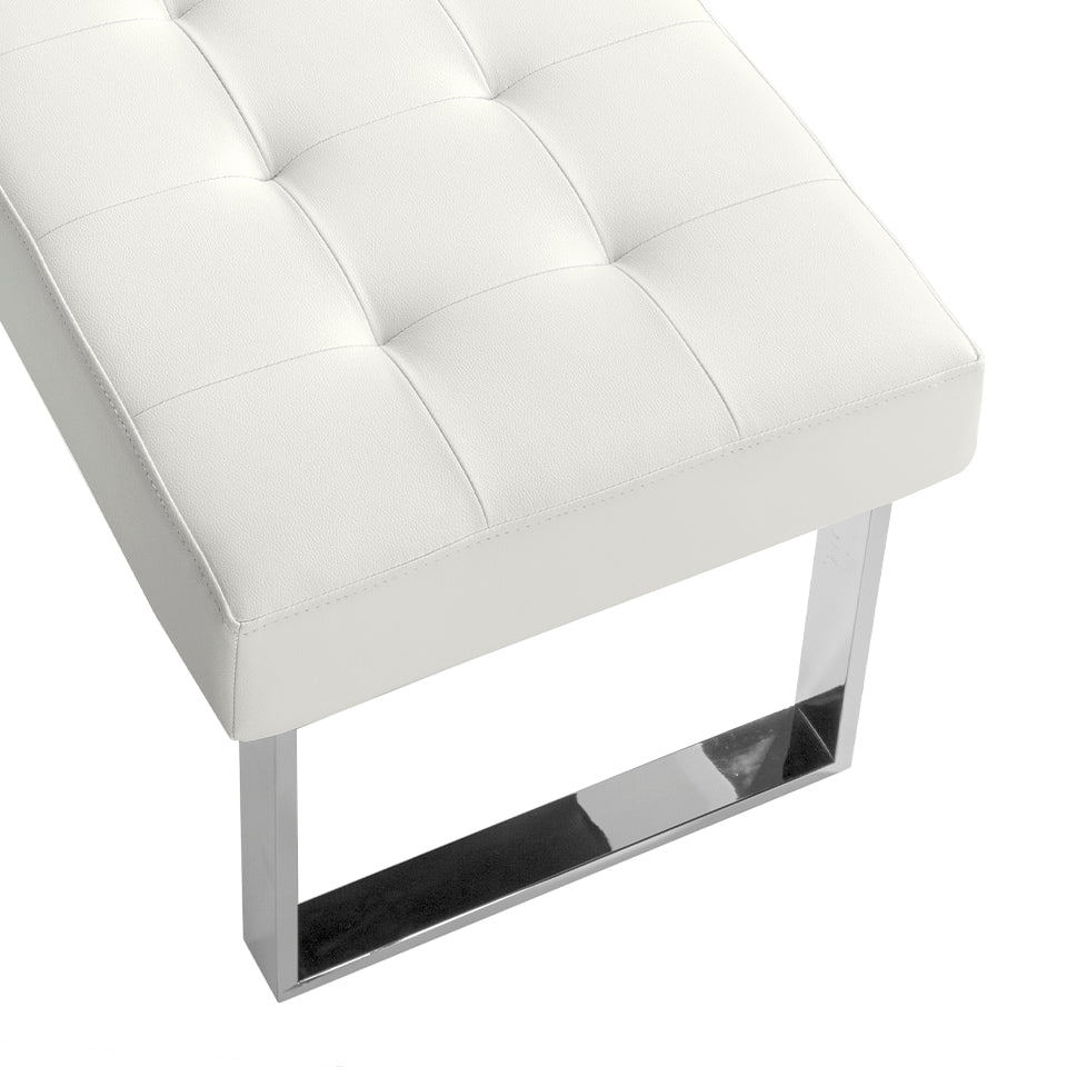 Bancheta alb din eco-piele cu design modern Angel Cerda