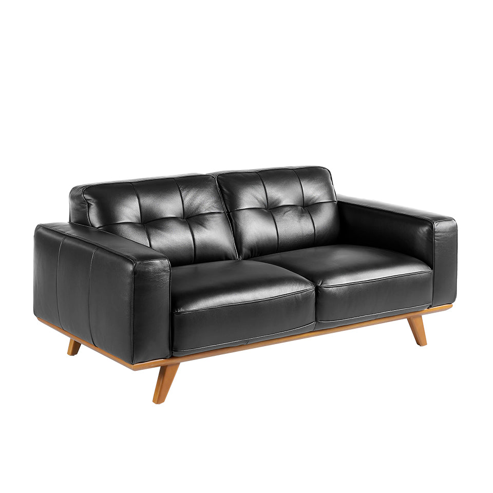 Canapea Neagra din Piele de Vaca cu Design Modern Angel Cerda