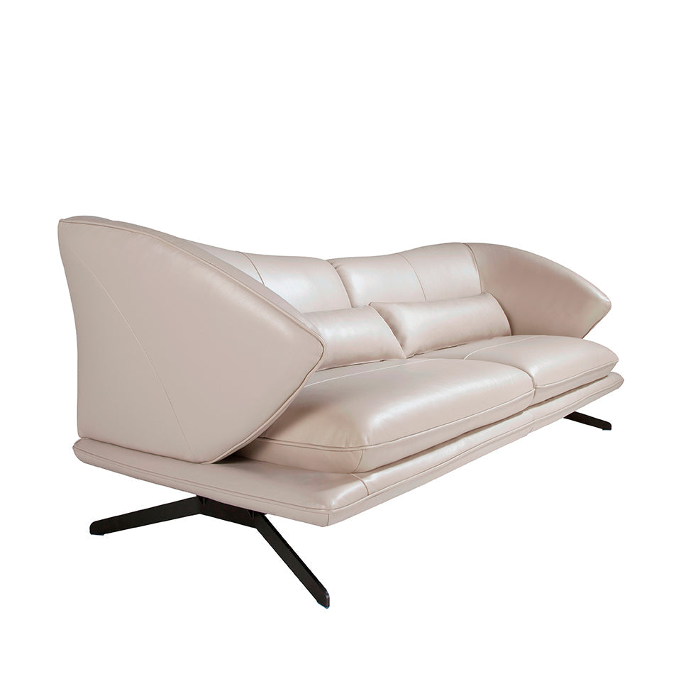 Canapea de Design Modern Tapitata in Piele Gri Taupe Angel Cerda