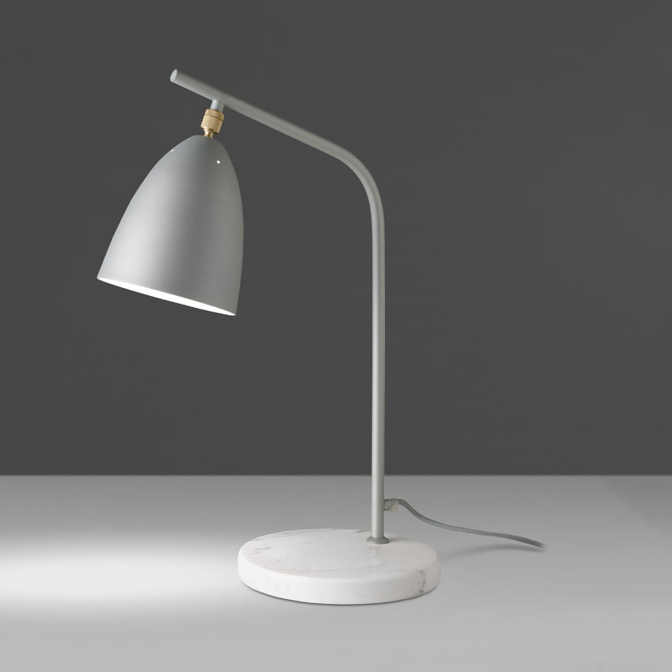 Lampa de Masa din Marmura Alba si Otel Gri Angel Cerda
