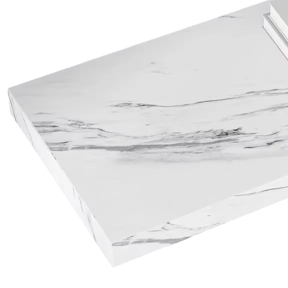 Consola Alba cu Aspect de Marmura 100 cm Castela