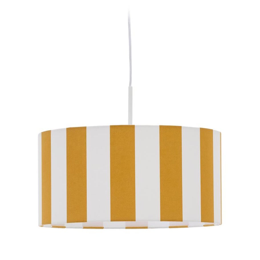 Abajur alb/galben din textil Ciral Kave Home