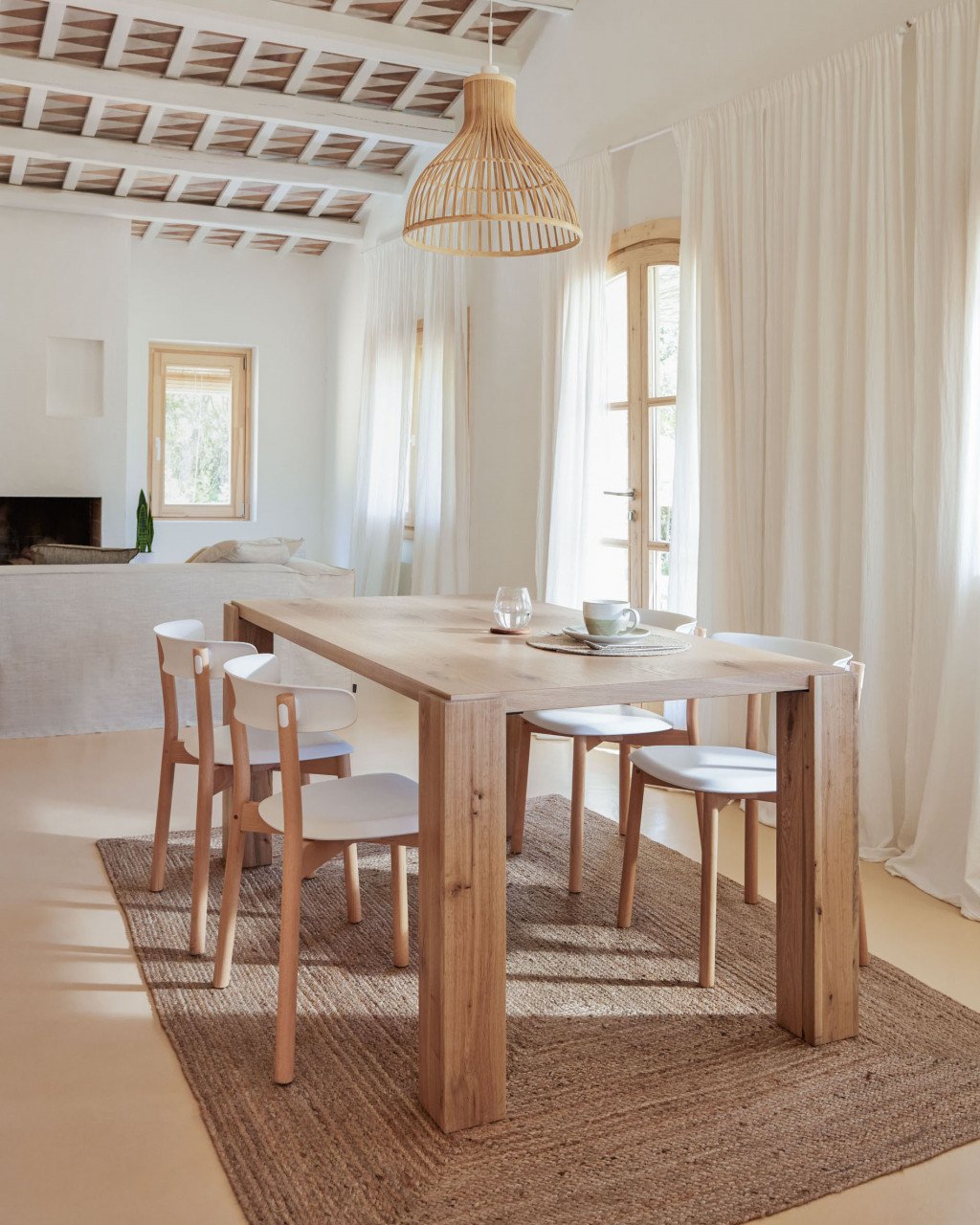 Abajur maro din bambus Nathaya Medium Kave Home