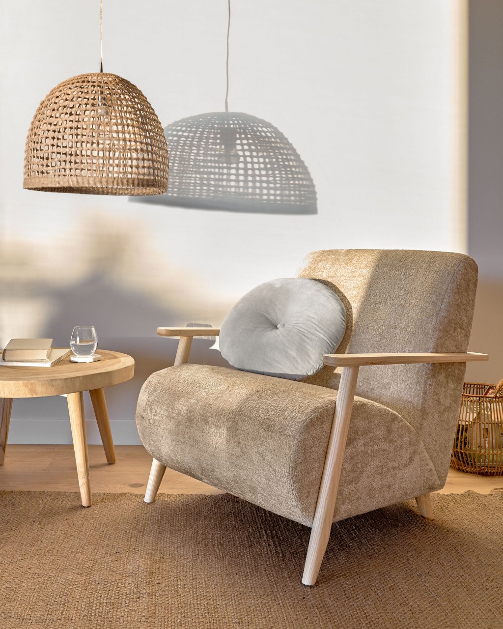 Abajur maro din fibre naturale Cynara Kave Home