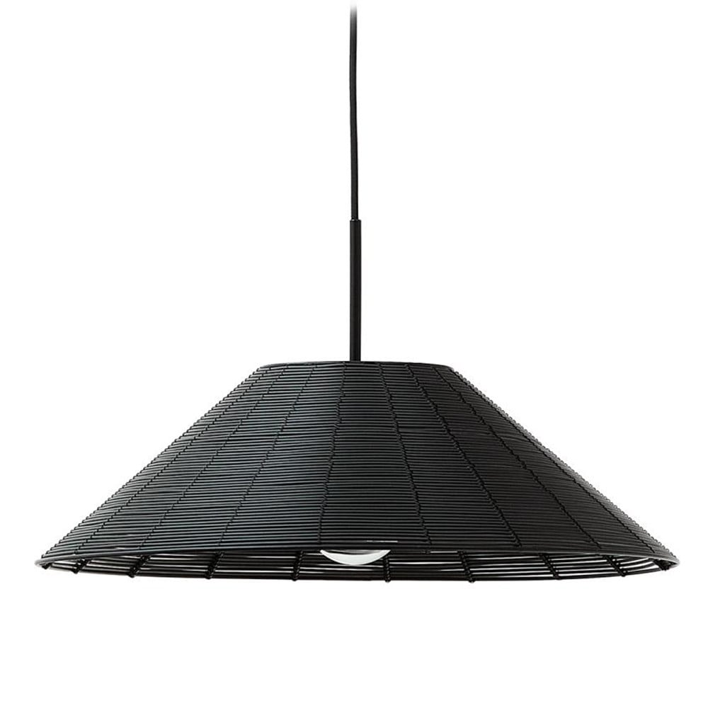 Abajur negru din fibre sintetice Saranella Kave Home