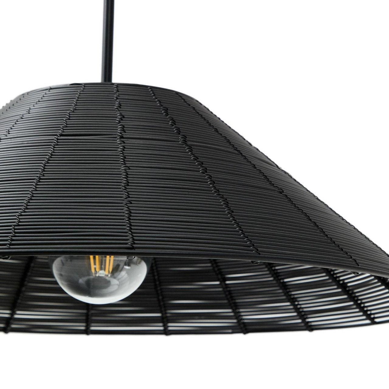 Abajur negru din fibre sintetice Saranella Kave Home