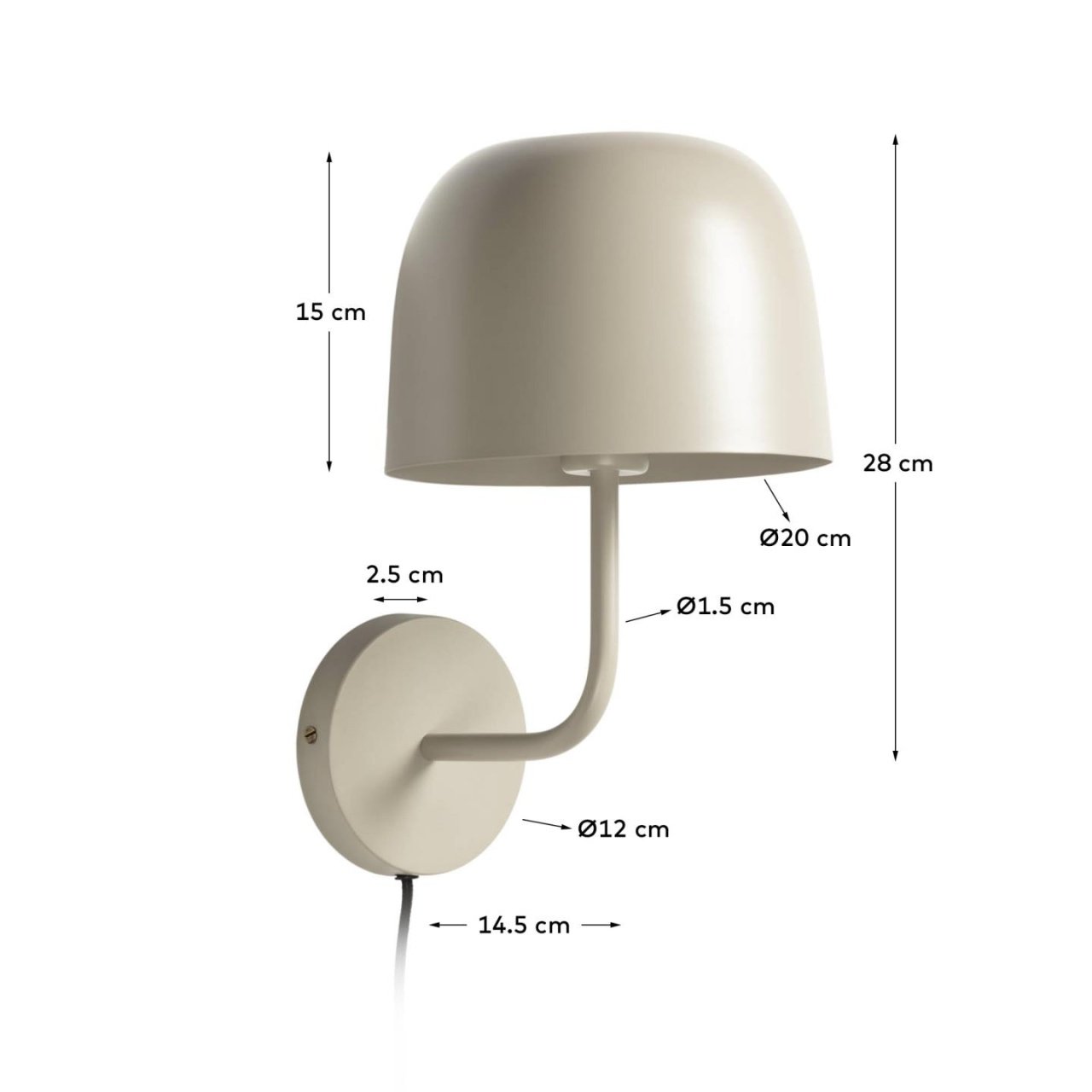 Aplica crem din metal Alish Kave Home