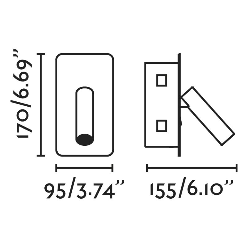 Aplica cu reader LED incastrabila stil minimalist SUAU auriu satin