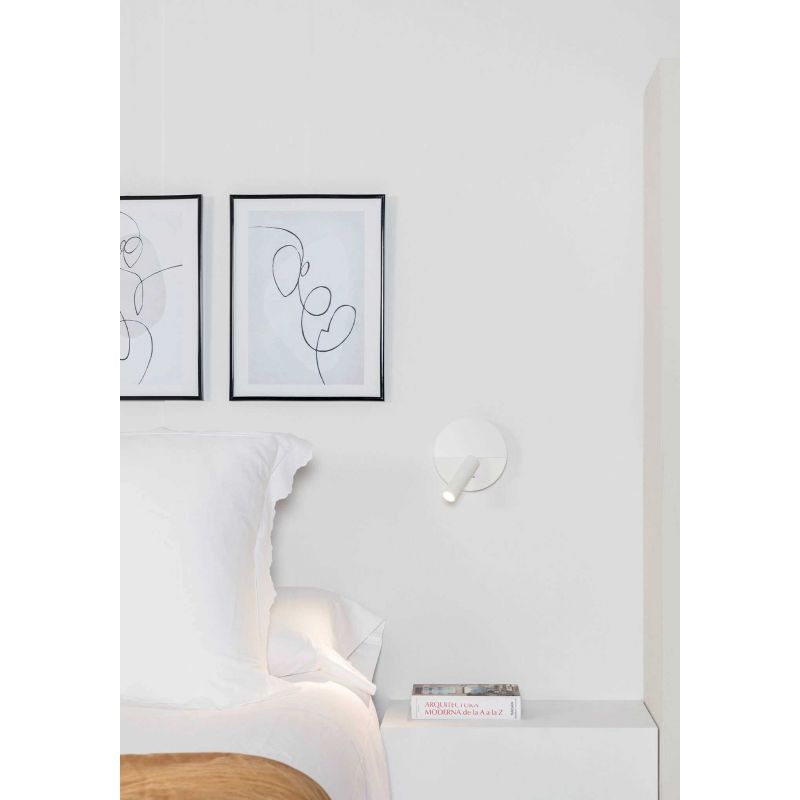 Aplica cu reader LED minimalista cu USB charger DUAS White