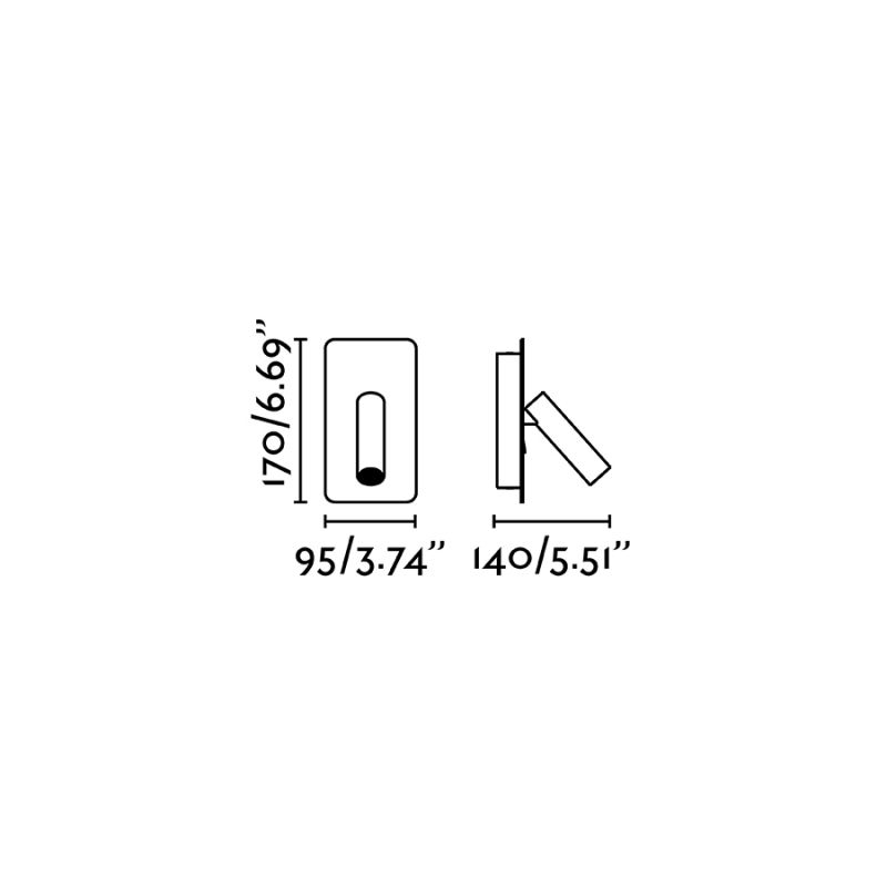 Aplica cu reader LED minimalista cu USB charger SUAU White
