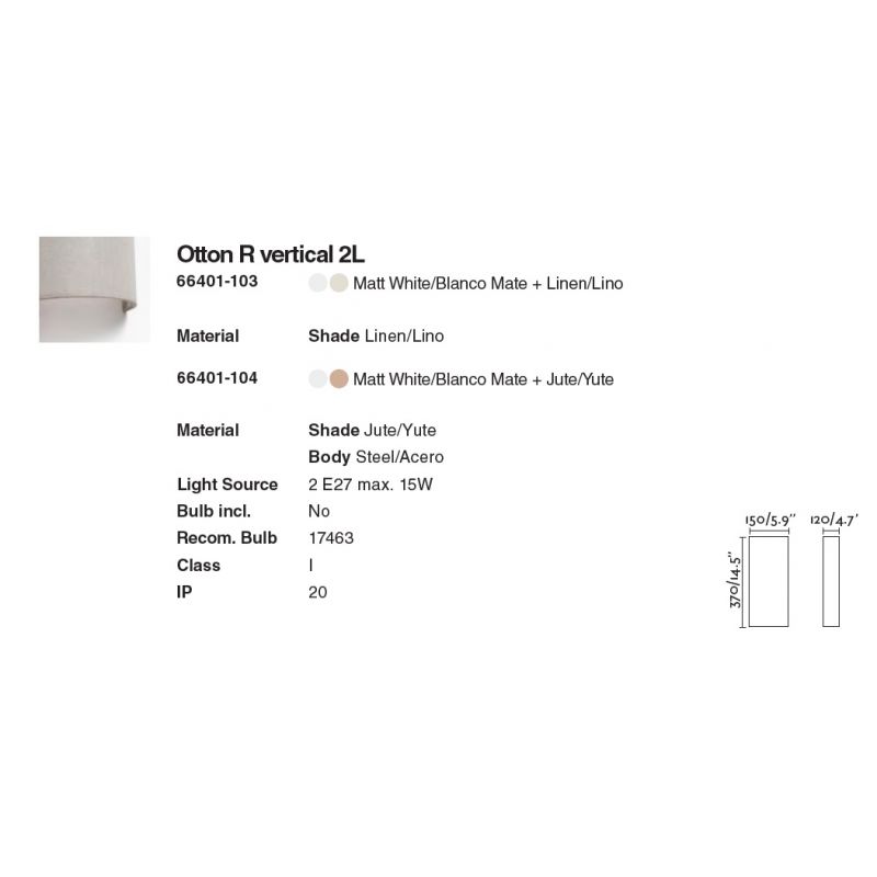 Aplica de perete ambientala design natural OTTON R Round 2L iuta