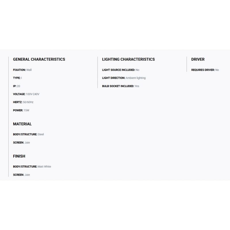 Aplica de perete ambientala design natural OTTON R Round 2L iuta