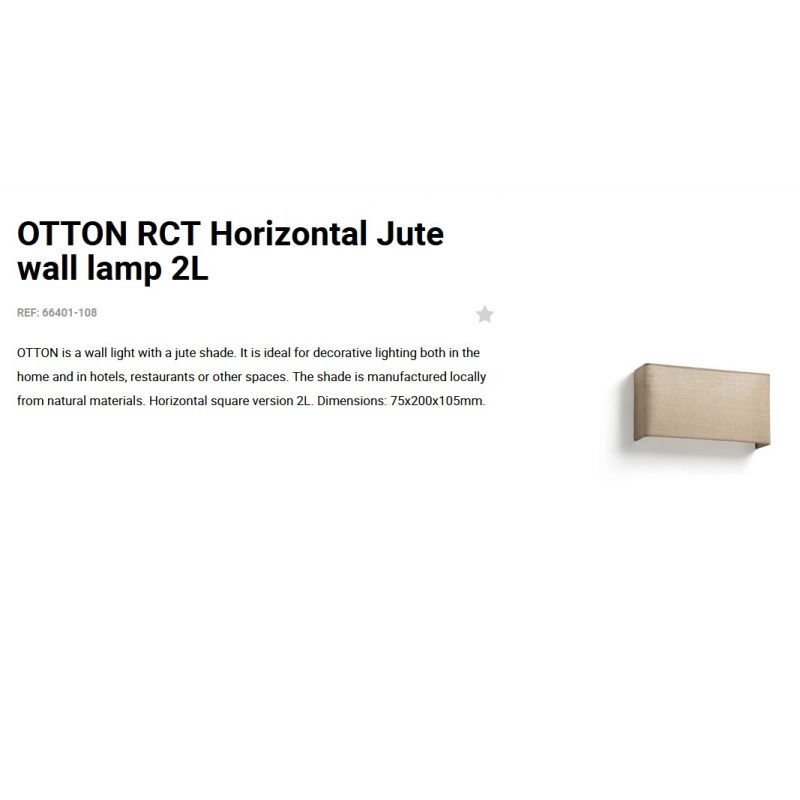 Aplica de perete ambientala design natural OTTON RCT iuta 2L