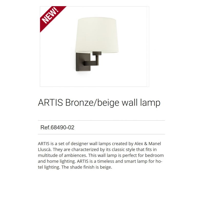 Aplica de perete design elegant ARTIS bronz/bej