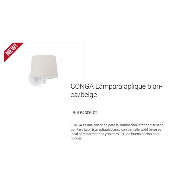 Aplica de perete moderna design elegant CONGA alb/bej