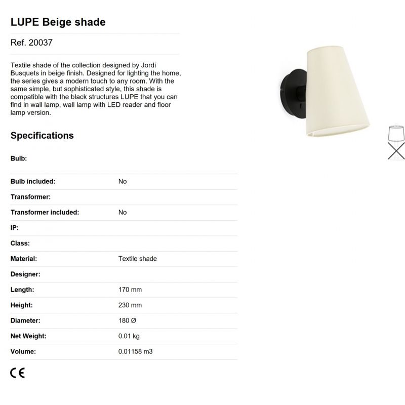 Aplica de perete moderna design elegant LUPE negru/bej
