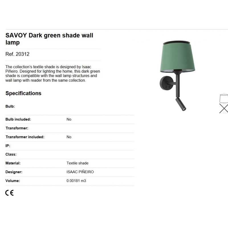 Aplica de perete moderna design elegant SAVOY negru/verde