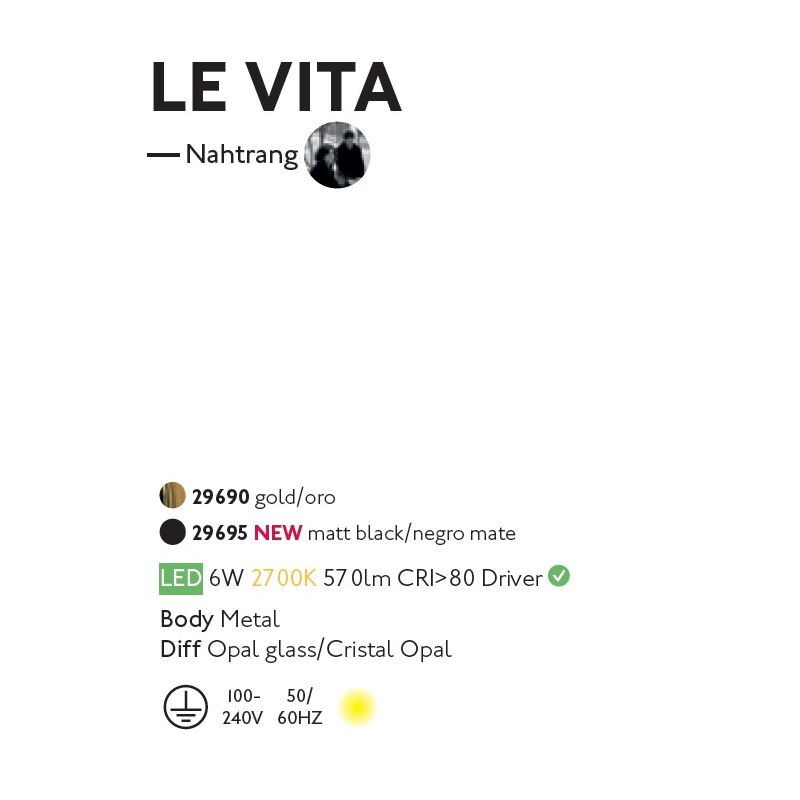 Aplica LED moderna design decorativ LE VITA LED Gold