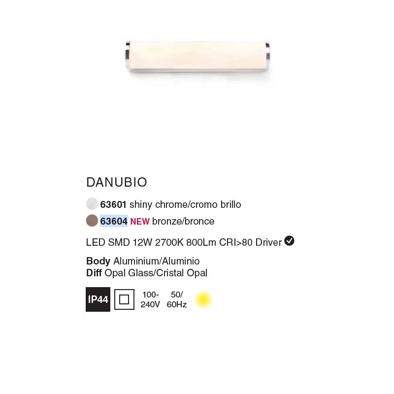 Aplica LED pentru oglinda baie moderna IP44 DANUBIO 12W