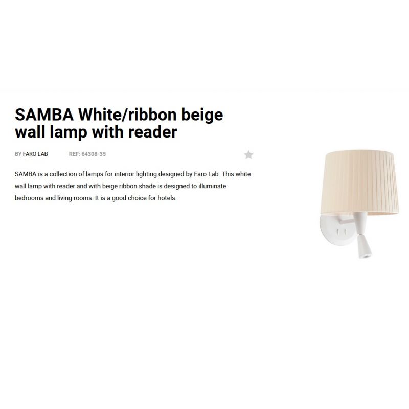 Aplica moderna design elegant SAMBA reader LED alb/bej