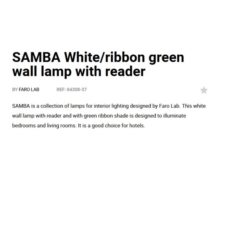 Aplica moderna design elegant SAMBA reader LED alb/verde