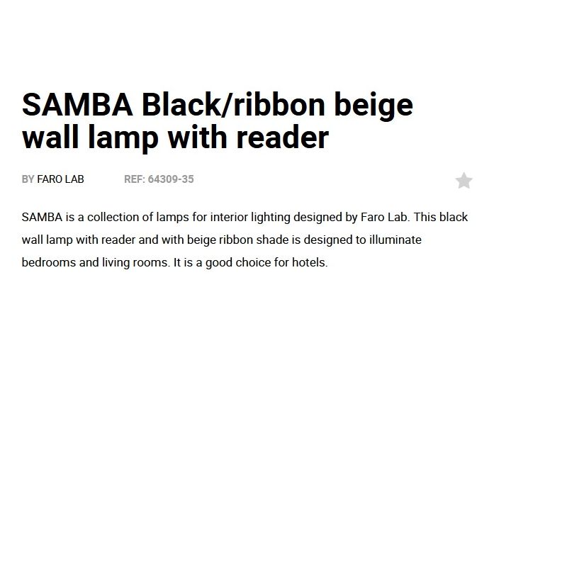 Aplica moderna design elegant SAMBA reader LED negru/bej