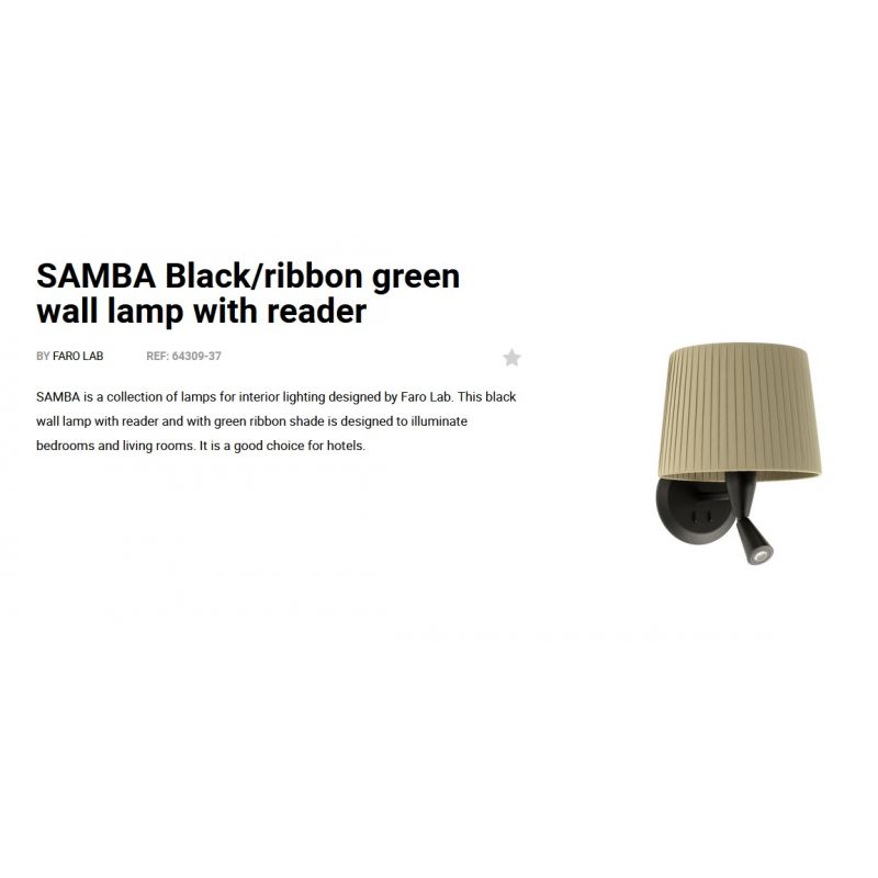 Aplica moderna design elegant SAMBA reader LED negru/verde