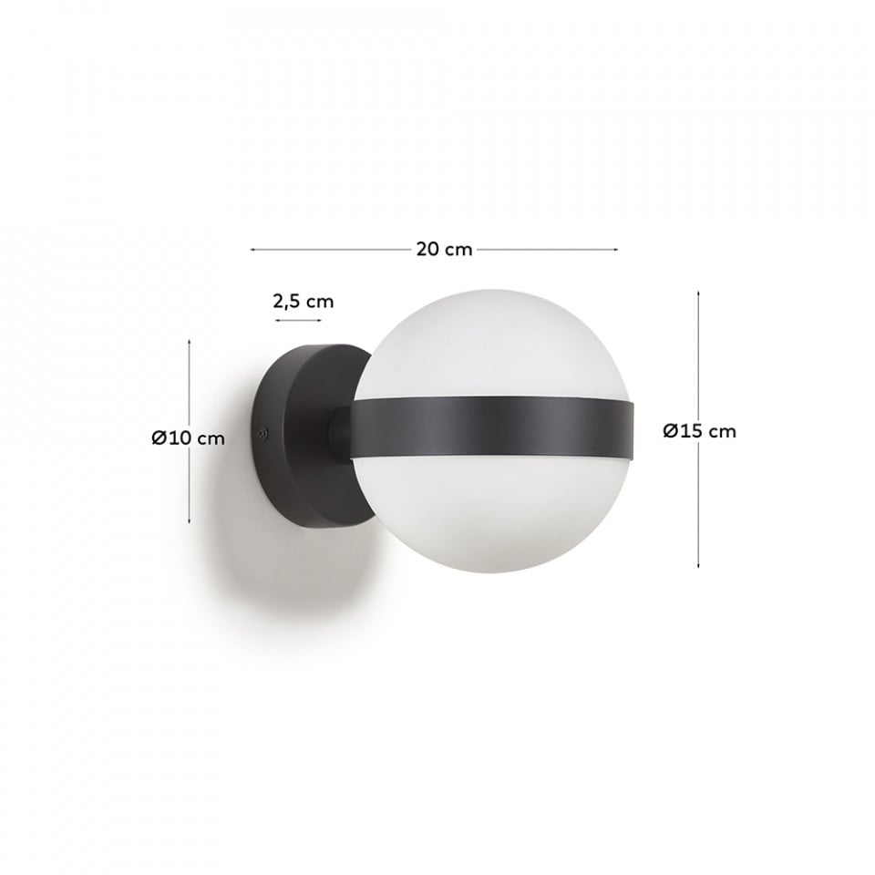 Aplica neagra din metal Anasol Kave Home