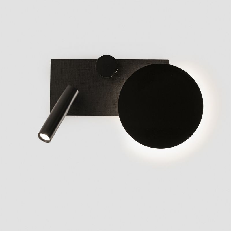 Aplica perete ambientala cu reader LED KLEE negru stanga