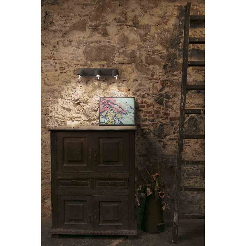 Aplica perete cu 3 spoturi STONE-3 gri