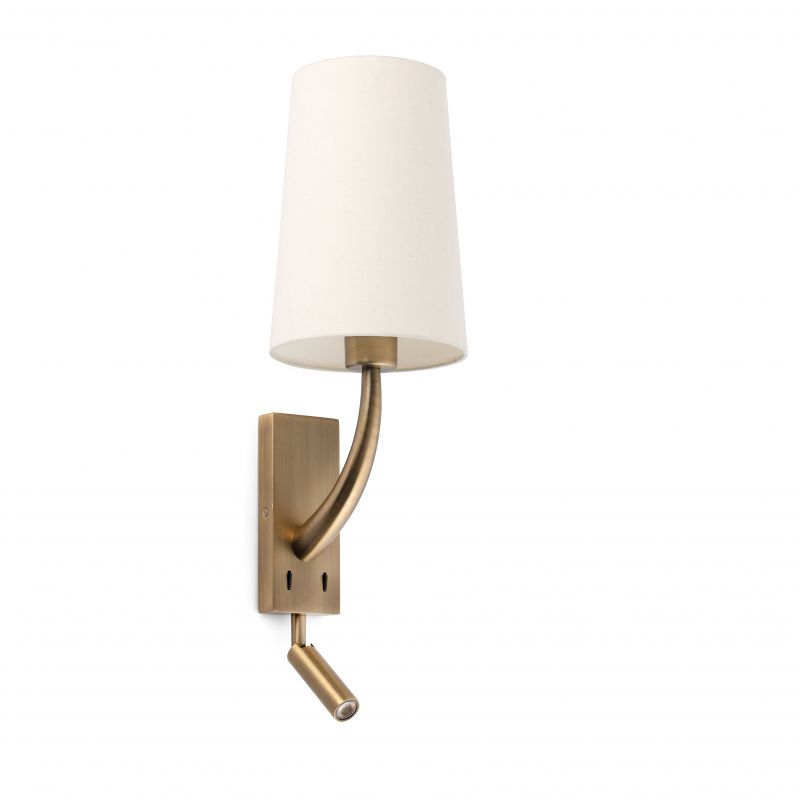 Aplica perete cu reader LED design clasic REM auriu/alb