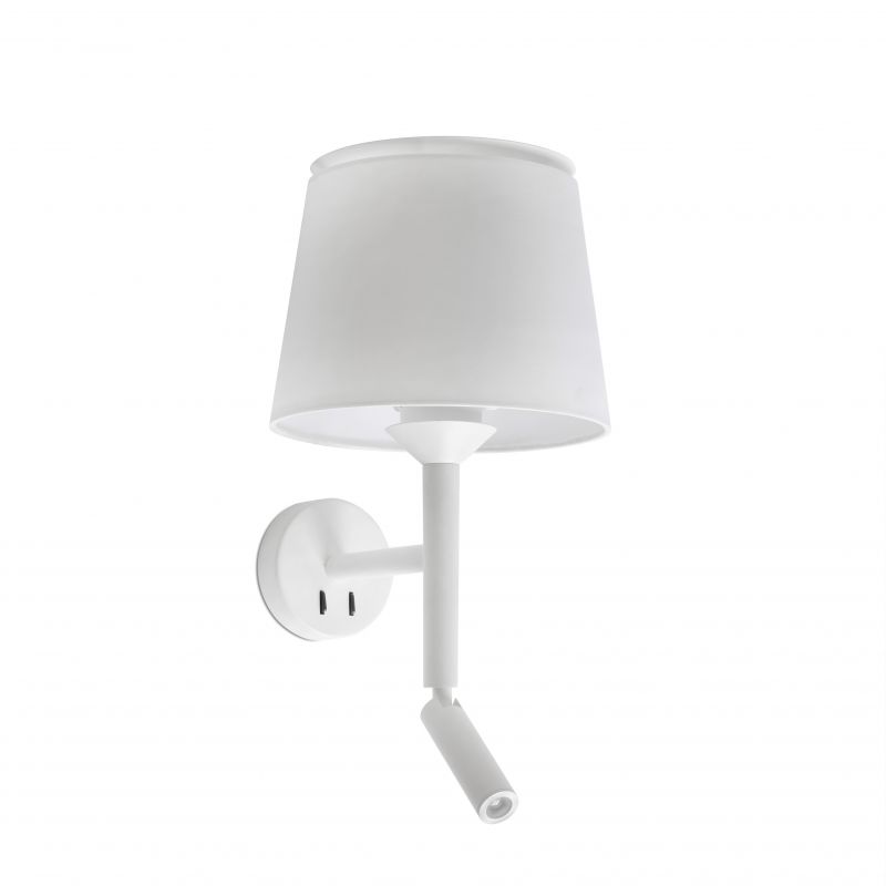 Aplica perete cu reader LED moderna design elegant SAVOY alba