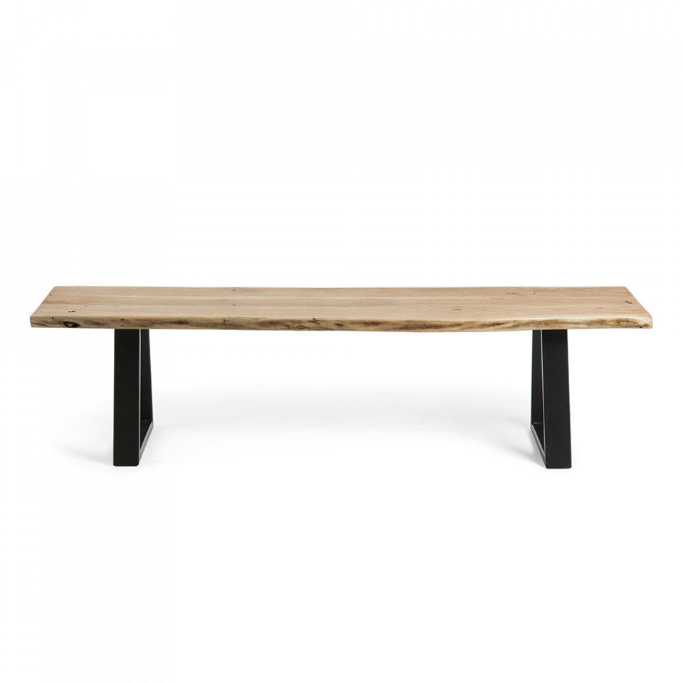 Bancheta maro/neagra din lemn 160 cm Alaia Kave Home