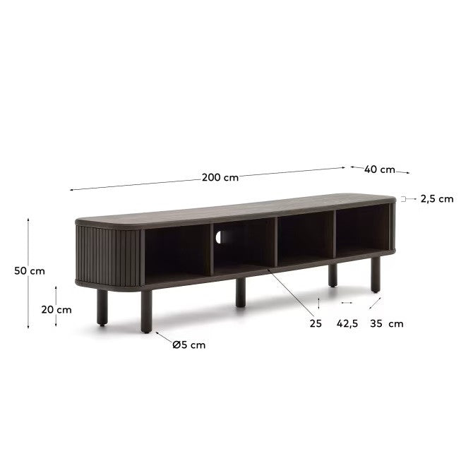 Comoda TV maro din lemn 200 cm Mailen Kave Home