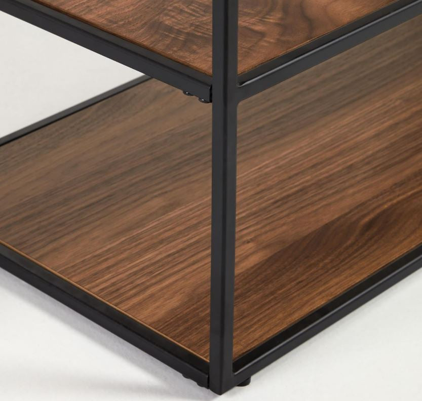 Comoda TV neagra/maro inchis din metal 160 cm Yoana Kave Home