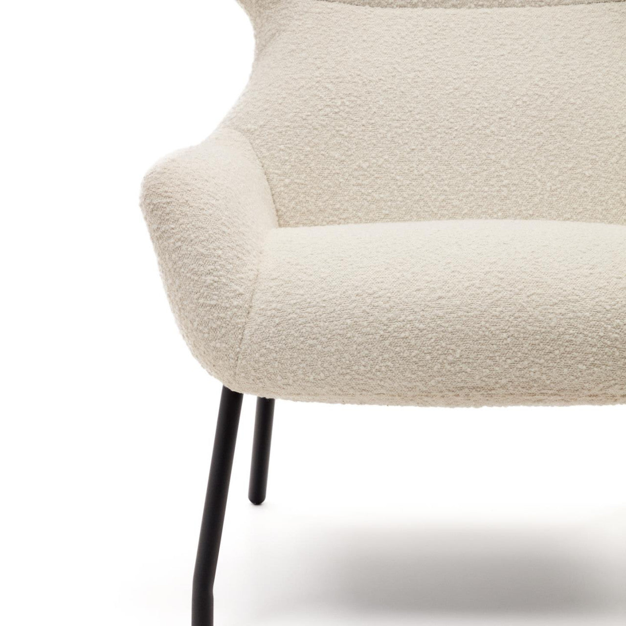 Fotoliu alb din textil Belina Shearling Kave Home