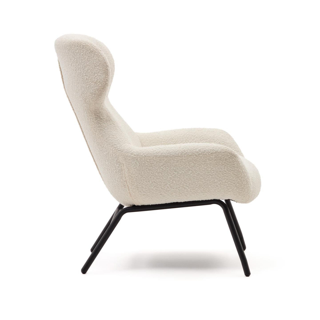 Fotoliu alb din textil Belina Shearling Kave Home