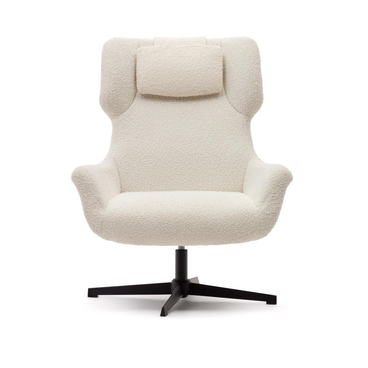 Fotoliu alb din textil Zalina Kave Home