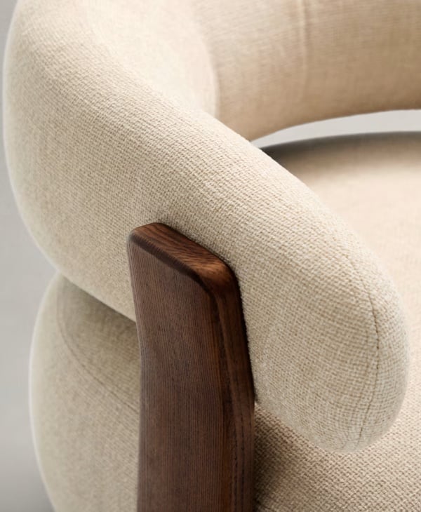 Fotoliu bej din textil Granite Chenille Kave Home