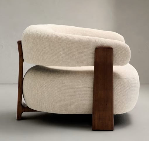 Fotoliu bej din textil Granite Chenille Kave Home
