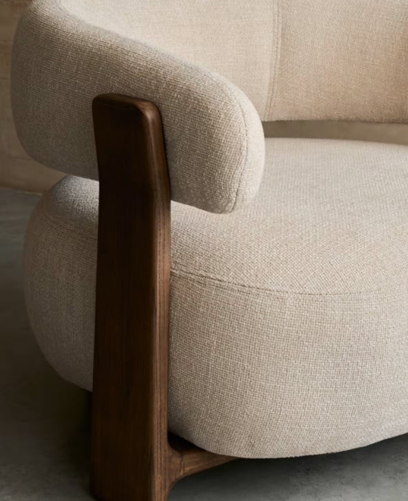 Fotoliu bej din textil Granite Chenille Kave Home