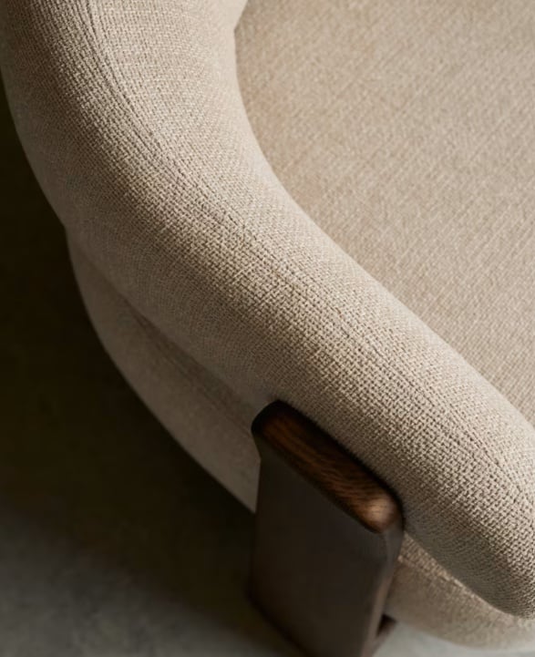Fotoliu bej din textil Granite Chenille Kave Home