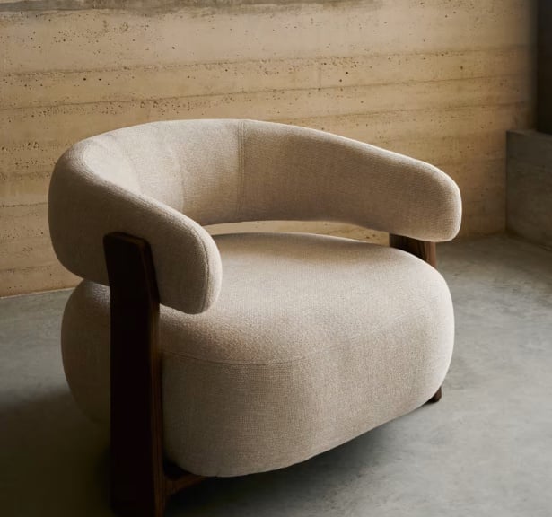 Fotoliu bej din textil Granite Chenille Kave Home