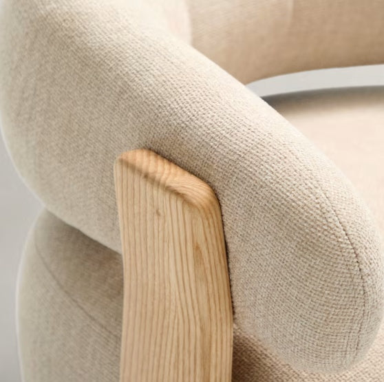 Fotoliu bej din textil Granite Chenille Light Kave Home