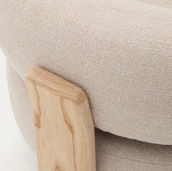 Fotoliu bej din textil Granite Chenille Light Kave Home