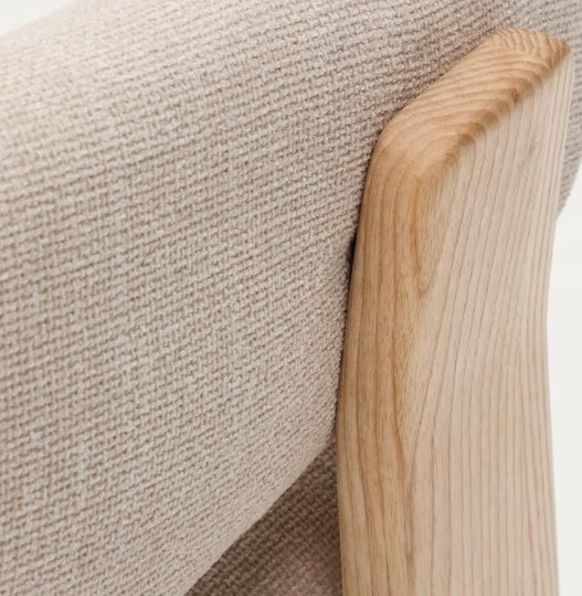 Fotoliu bej din textil Granite Chenille Light Kave Home