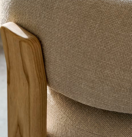 Fotoliu bej din textil Granite Chenille Light Kave Home
